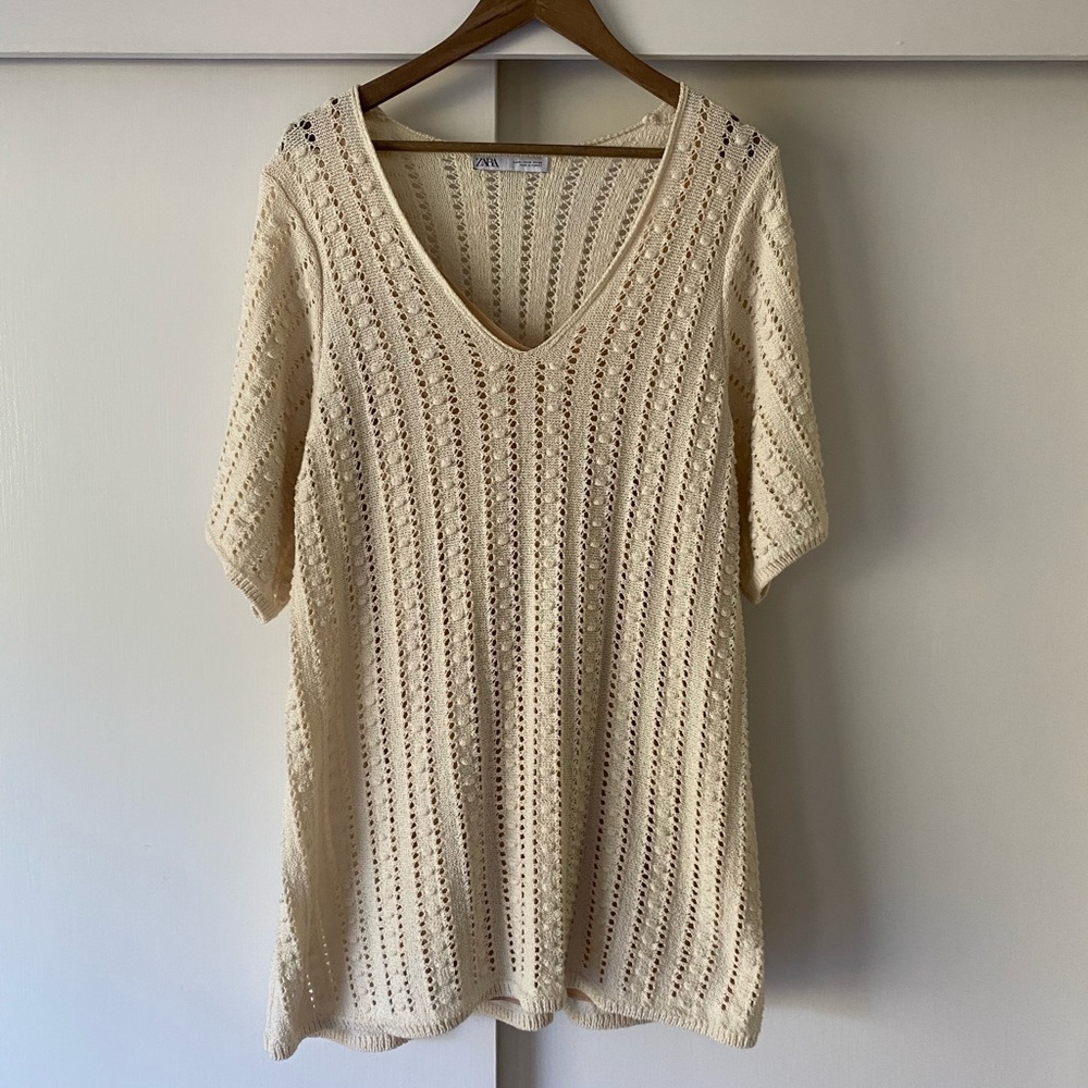 Zara White Knit Dress
